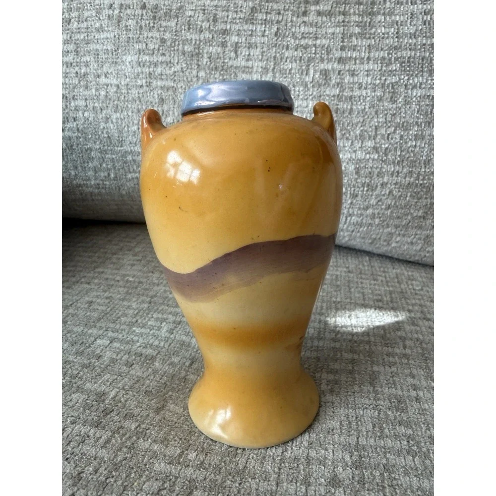 RARE Japanese Lusterware Handled Cabinet‎ Vase with Hand Painted Egyptian Scene